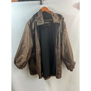 Totes Woman's Plus Size 3XL Brown Rain Jacket Waterproof Fleece Lined W/ Hood